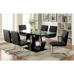LODIA I DINING SETS 7PC (TABLE + 6 SIDE CHAIRS)  BLACK